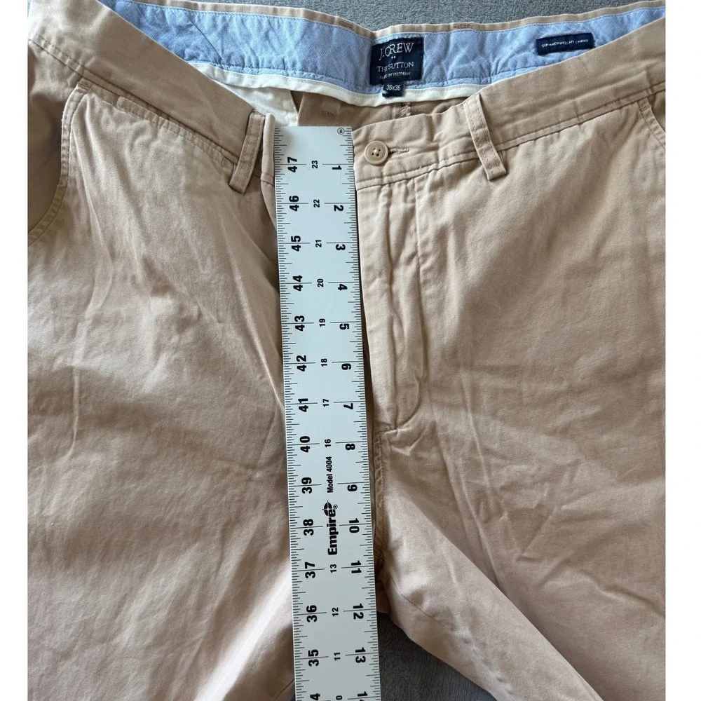 J.Crew The Sutton Summerweight Chino Pants Mens 38x33 Khaki Tan Cotton